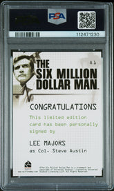 2004 Six Million Dollar Man Autograph Lee Majors Col. Steve Austin LE Auto PSA 8